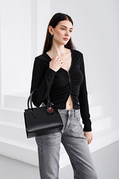 Shule Bags Pina Çok Gözlü El Ve Çapraz Çanta Siyah