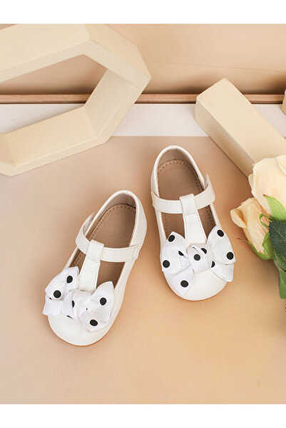 Take Two By Styli Girls Polka Dot Bow Decoration Shoes