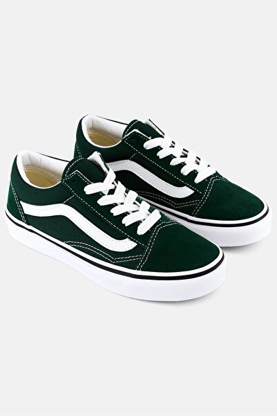 Vans حذاء تزلج للأطفال الأولاد من طراز أولد سكول برباط، أخضر