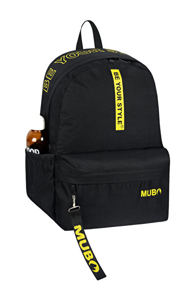 Tonny Black Unisex Black Yellow Large Volume Backpack Suitable for Daily and ...