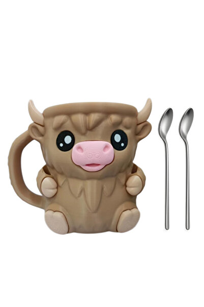 choice2 H 3D Printed Highland Cow Ice Pint Holder with Antifreeze Handle Snac...