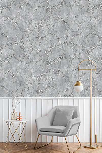Golden DUVAR KAĞIDI-BORDÜR Mermer Çatlağı Desen Nonwoven Silinebilir 16.1m2 D...