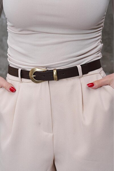 Desre Moda Oval Buckle Women's Belt Trouser Belt Jeans Belt Coat Belt Dress Belt