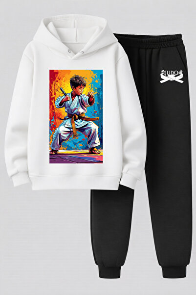 MAGORS طقم ملابس رياضية للأطفال مكون من سترة وبنطلون رياضي مطبوع عليه رياضة ا...