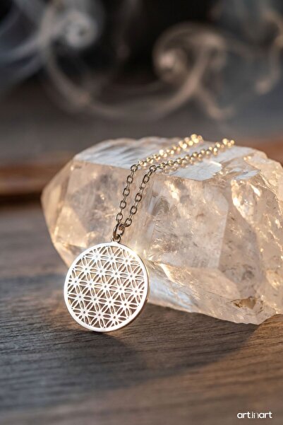 ArtinArt Stainless Steel Necklace – Flower of Life Minimal Symbol Necklace