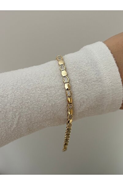 YENGEÇ Jeweler Model Stone Detail Gold Bracelet