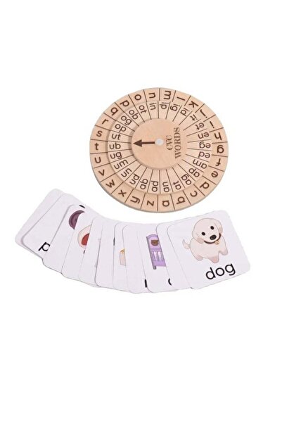 UKR Phonics Flash Cards & Montessori Clock – Wooden CVC Words Educational Lea...