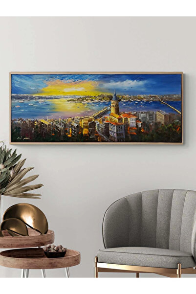 Simurg Sanatevi Mavide Kaybolan İstanbul Yağlı Boya Tablosu