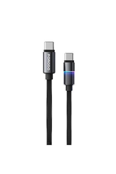 porodo Aluminum USB-C to USB-C Cable with RGB Lights