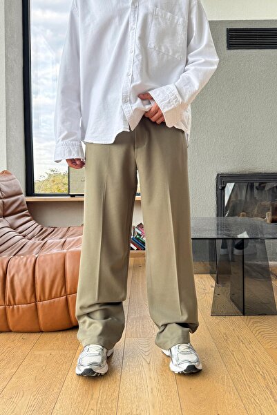 Flaw Wear Basic Fabric Trousers Khaki