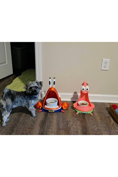 Della Kedi ve kopek karakterli su ve mama kabı 2adet el emeği