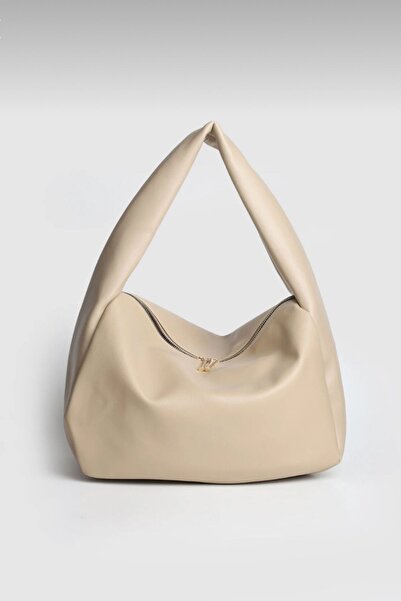 bahwar حقيبة هوبو نسائية بسحاب من الجلد النباتي