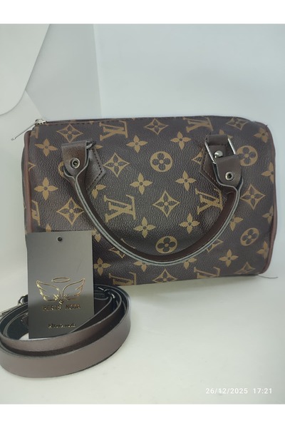 berismoda KADIN MONOGRAM OVAL TARZ MODERN EL OMUZ ÇANTA 16X22 CM