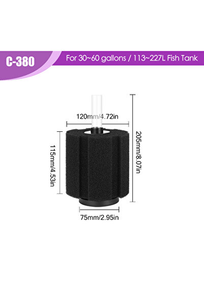 Choice1 C-380 3 Sizes Fish Tank Air Pump Skimmer Aquarium Fish Filter Accesso...