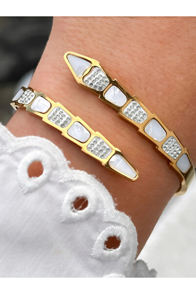 FERRO Yellow Steel Handcuff Cord Crystal Stone Women's Bracelet Frjw10046A-B ...