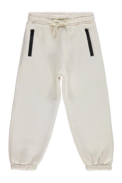 Civil Boys Zippered 6-9 Years Old Sweatpants - Beige 9-10 Years Old