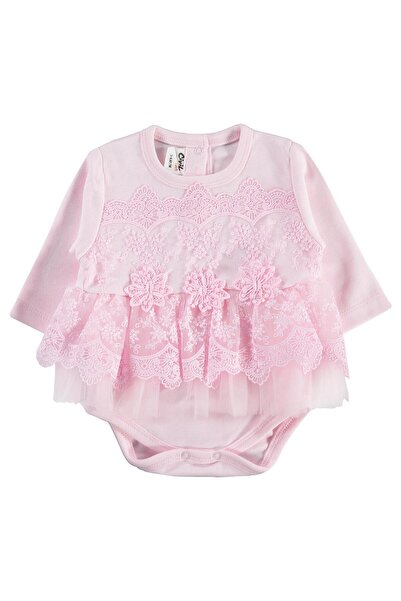 Civil Baby Ruffle Tulle 3-12 Months Snap Fastener Bodysuit - Pink 3-6 Months