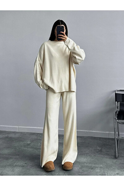 My Blog Ecru Kita Basic Knitwear Set-5008