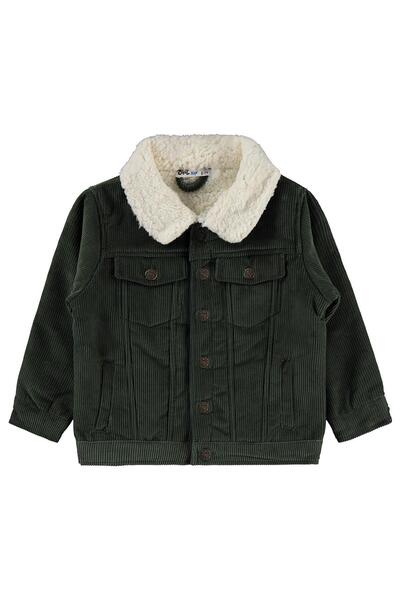 Civil Boys Fleece Inside Buttoned Velvet Jacket for 10-13 Years Old - Khaki 1...