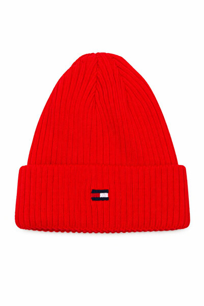 Tommy Hilfiger Oversized Red Knit Hat