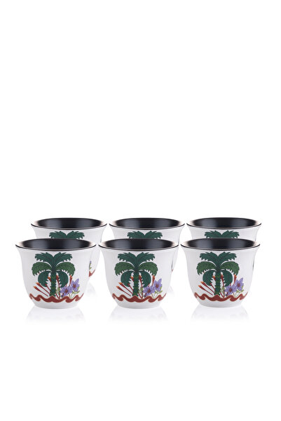 Blends Beige Palm Pattern Coffee Cups Set