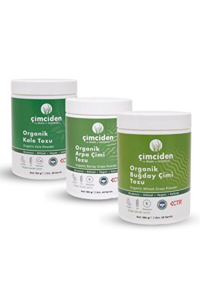 Çimciden Buğday Çimi , Arpa Çimi Ve Kale Tozu 3'lü Set
