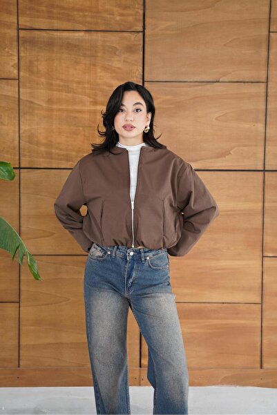 Nazline Women's Cashmere Fabric Bomber Jacket