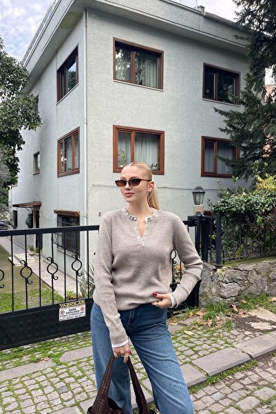 lizge giyim Pati Buttoned Knitwear Sweater