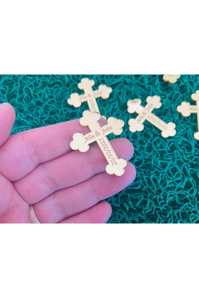 guluslazerkesim 15 ADET 4 CM PLEKSİ ARKASI BANTLI DESENLİ İSME ÖZEL HRİSTİYAN...