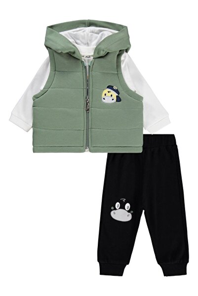 Civil Baby Dino Printed 3-Piece Set 6-18 Months - Khaki 18-24 Months