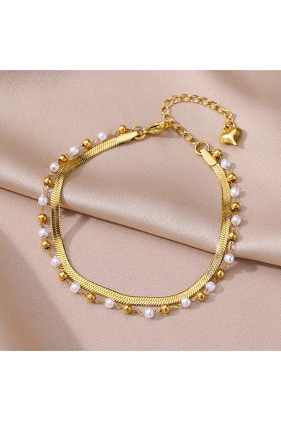 Choice خلخال نسائي من الفولاذ المقاوم للصدأ 316L، لون ذهبي، بتصميم هندسي فاخر...