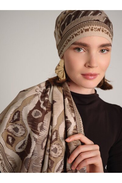 Ayshara Glazed Motifs Collection-Kumkapı Single Sided Shawl