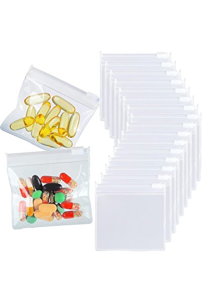Arabest 18 Pack Pill Bags BPA Free Pill Bags 12 Mils 3 x 2.75 Inch Clear Smal...