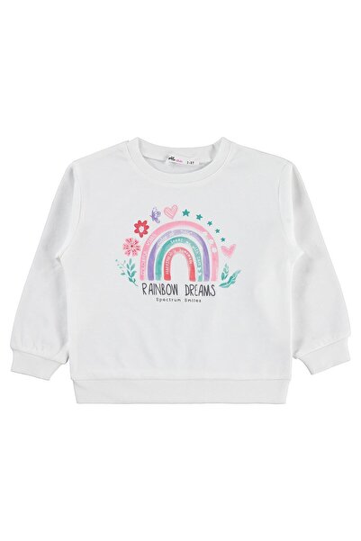 Civil Girls Φούτερ με στάμπα ουράνιο τόξο για 2-5 ετών - Εκρού 4-5 ετών