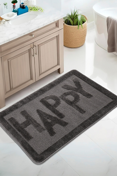 Konfor Halı Natural Non-Slip Base Bath Mat Long Lasting Soft Textured Water A...