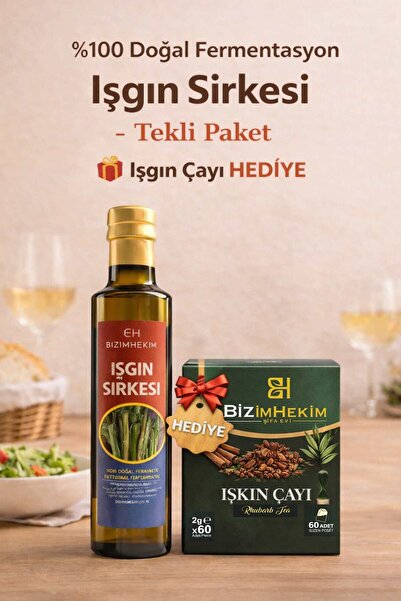 BİZİMHEKİM ŞİFA EVİ Bizim Hekim %100 Doğal Fermente Işkın Sirkesi (Rheum Ribe...