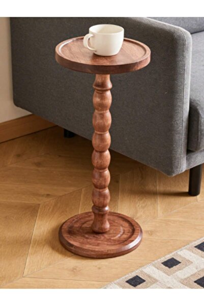 Mtanvxay طاولة جانبية خشبية خارجية، صينية، طاولة جانبية للأريكة للاستخدام الد...