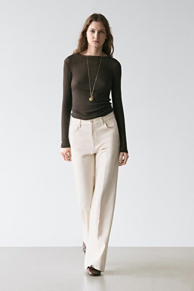 Massimo Dutti Yüksek bel palazzo jean