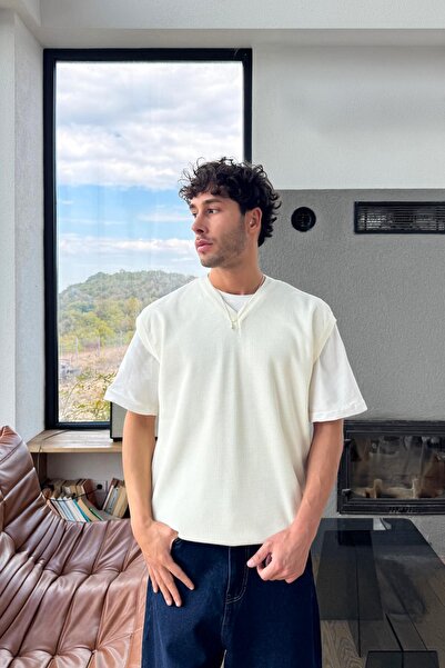 Flaw Wear V-Neck Sweater Ecru