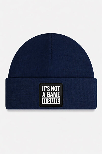 BlackBörk It's Not a Game It's Life Logo Navy Blue Beanie
