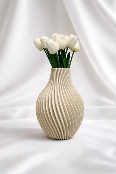 Linda Home Decoration Felicia Spiral Vazo XL Boy 23 CM Tasarım Özel Vazo İçi ...