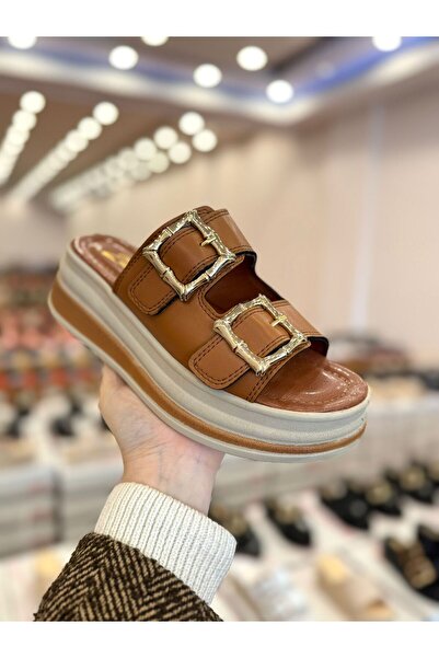 ZABİNA Yüksek Tabanlı Çift Toka Soft Taban Terlik