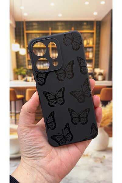 Vip Case جراب مطاطي كلاسيكي ممتص للصدمات من السيليكون بنمط الفراشة السوداء مت...