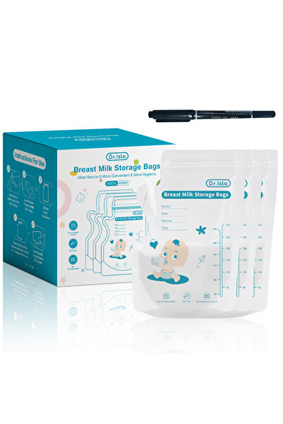 dr.Isla 150PCS/250ML Breast Milk Storage Bag Two track Seal Independent Spout...