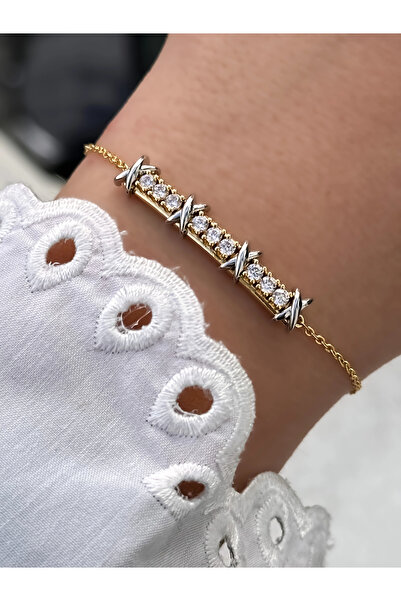 FERRO سوار نسائي من الفولاذ الأصفر FRJW10005A-B مع عبوة هدايا بضمان لمدة عامين