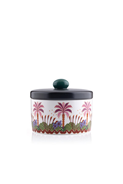 Blends وعاء تمر بيج اللون بغطاء من ناقة النخيل