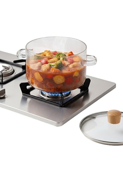 OEM Borosilicate Glass Pot 3.5 L with Lid and Handles