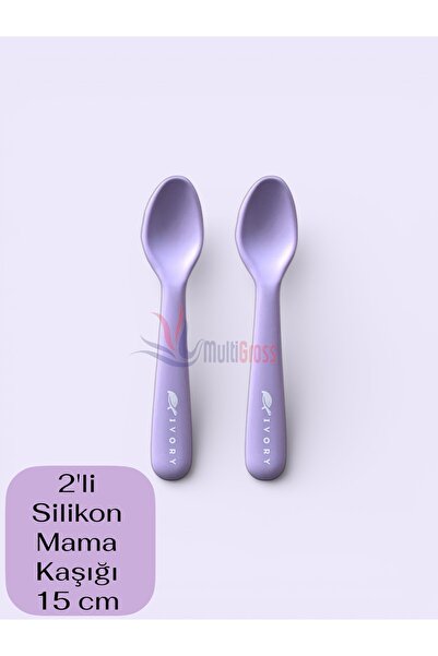 Multiamo 2'li Silikon Mama Kaşığı 15 cm %100 Silikon BPA Free