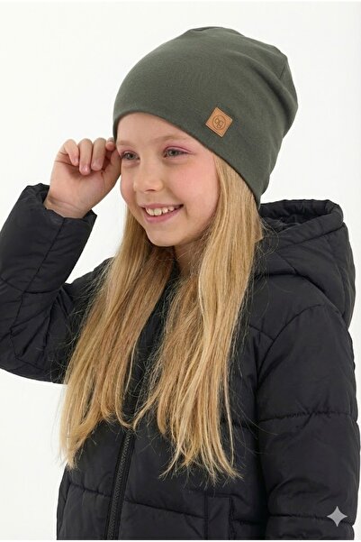 Babygiz Children's Khaki Thermal 100% Cotton Soft 2 Styles in 1 Beanie Premiu...