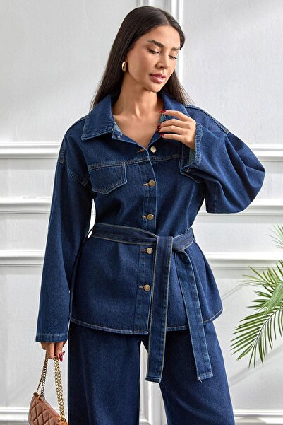 MİSSKAYLE Premium Denim Suit Dark Blue